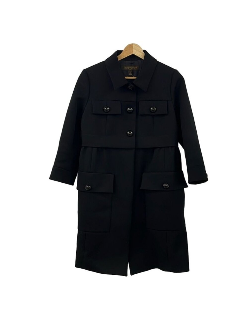 Louis Vuitton Coat S Black Long Sleeve Winter 36